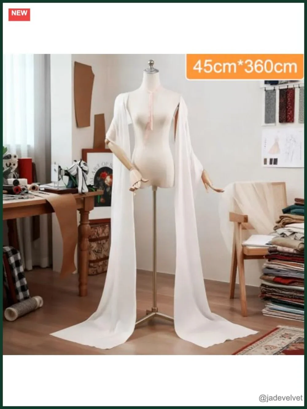 Chiffon Long Bridal Scarf Wedding Shawl Tulle Wrap Ceremony Reception